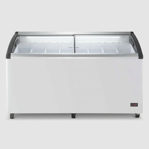 Duura Commercial Mobile Ice Cream Display Chest Freezer with Curved Glass Top