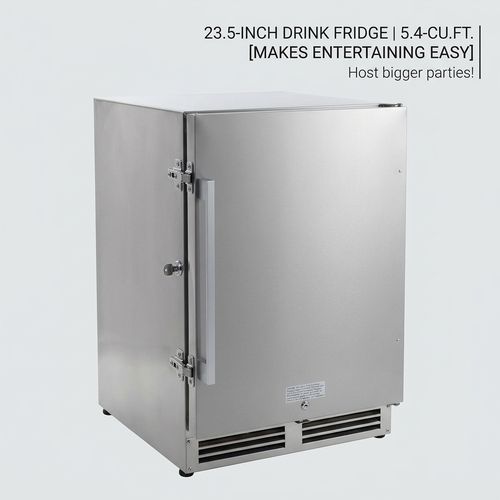 Duura Elite Beverage Refrigerator Stainless Steel Indoor Outdoor 5.4 Cu Ft